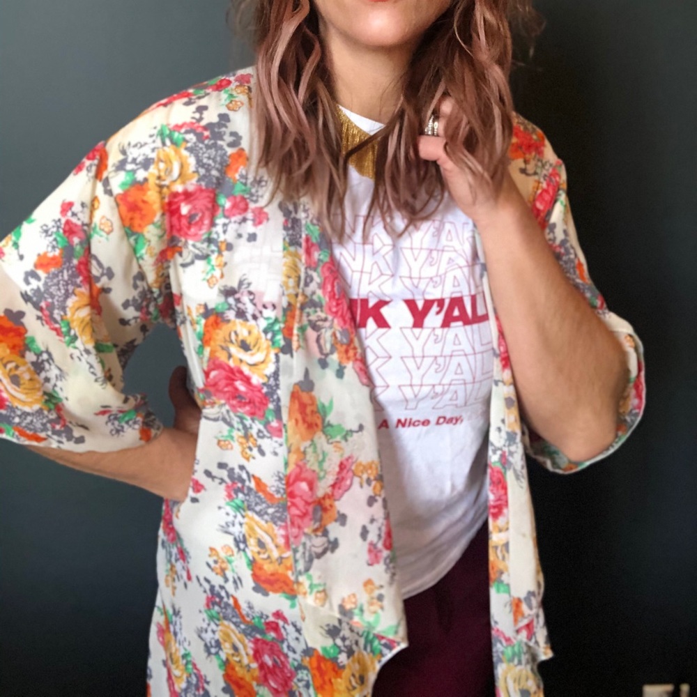 My Beloved Floral Short Sleeve Tunic for Women